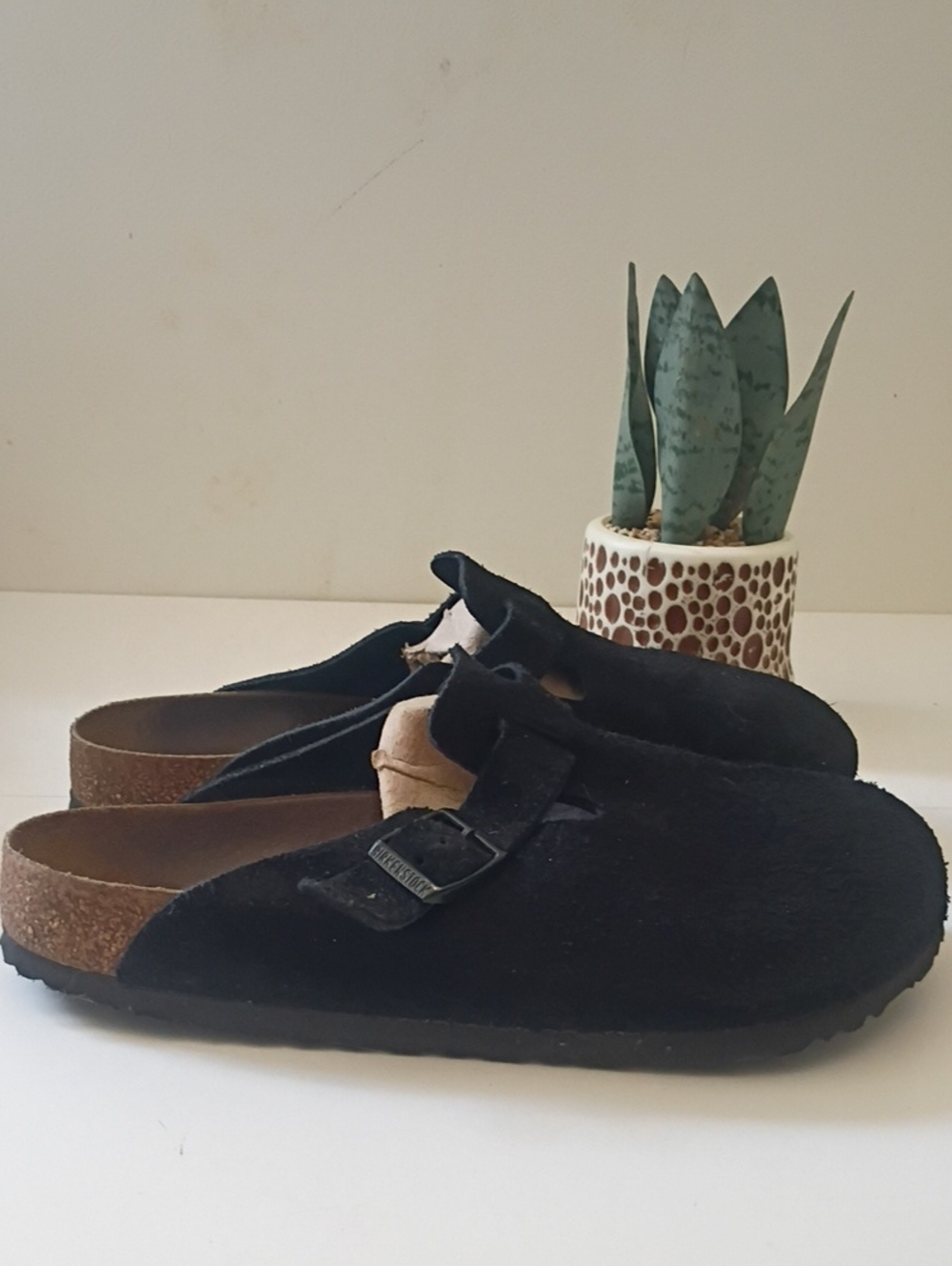Birkenstock Black Suede Clogs Mules